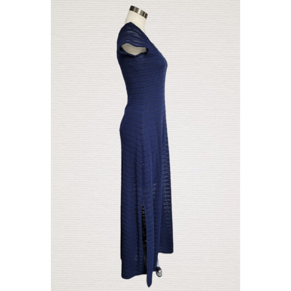 Lilly Politzer long dress blue color short sleeves size  M - Picture 2 of 12